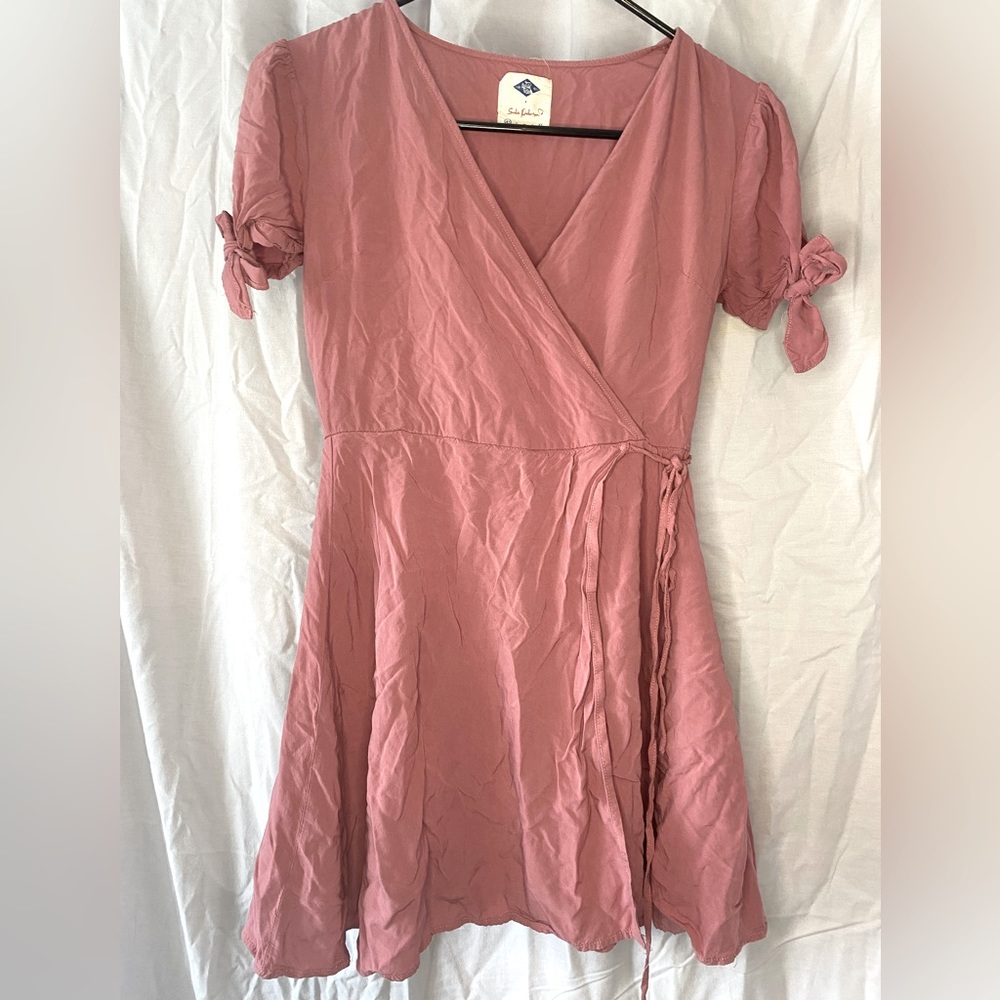 Pink tie dress (x-small)